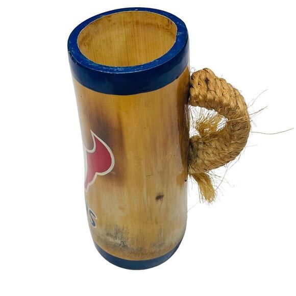 Handmade Wooden Bamboo Houston Texans Draft Mug - Picture 5 of 7